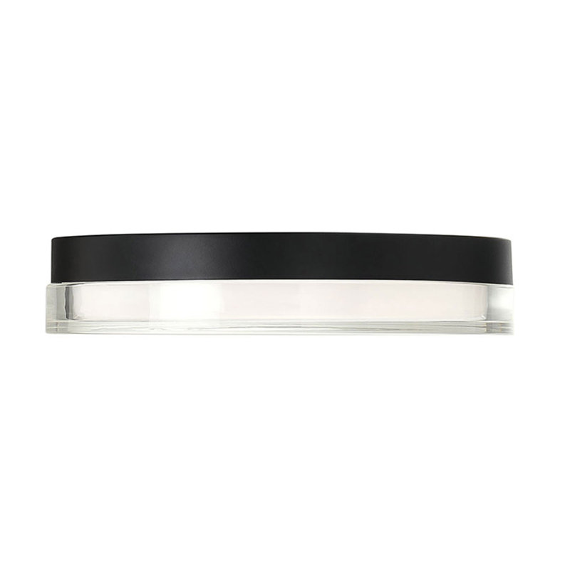 Pi LED Dimmable Round Flush Mount, 3000K, 2.5" H x 12" W x 12" D, Matte Black