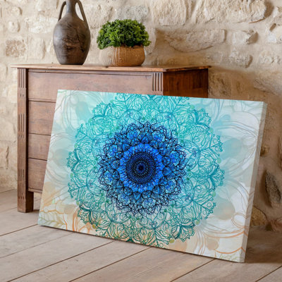 Canvas Create A Vibrant Mandala Design Featuring Intricate Floral Patterns Radiating Wall Art From A Central Point The Mandala Should Canvas Wall Art
