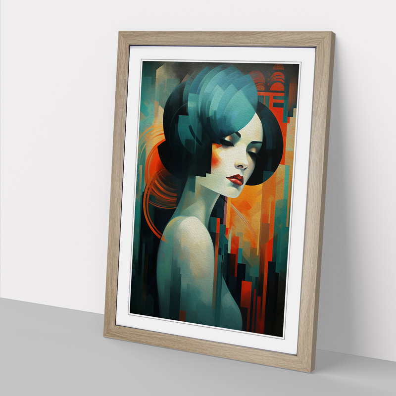 Single Picture Frame Print on Wood, Oak Framed, 46cm H x 34cm W