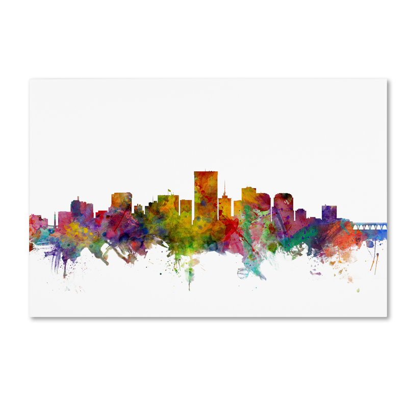 « richmond virginie horizon », reproduction d’impression sur toile tendue, H 12 po x l 19 po x P 2 po