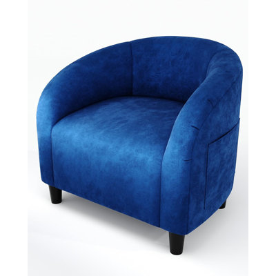 Fauteuil club moderne en tonneau de velours moderne avec accoudoirs souples et facile à assembler pour le salon, la chambre à coucher, le bureau et l'espace de réception