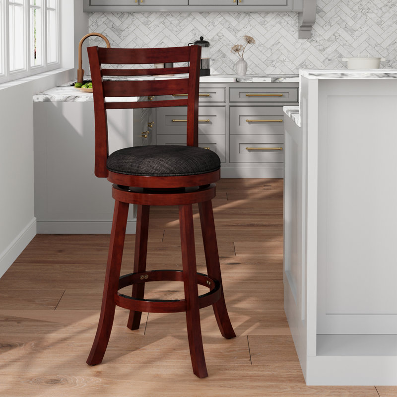 Nichoas Swivel Upholstered Counter Stool, Brown, Charcoal, Bar Stool (30.1" Seat Height)