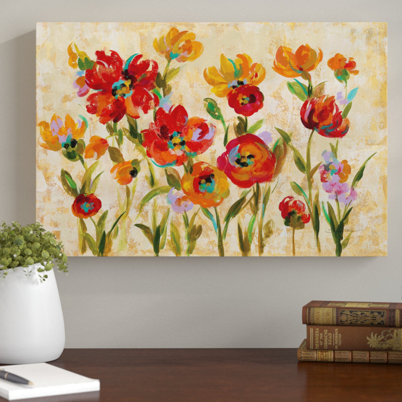 «Juillet dans le jardin I», reproduction sur toile tendue, H 8 po x l 12 po x P 2 po