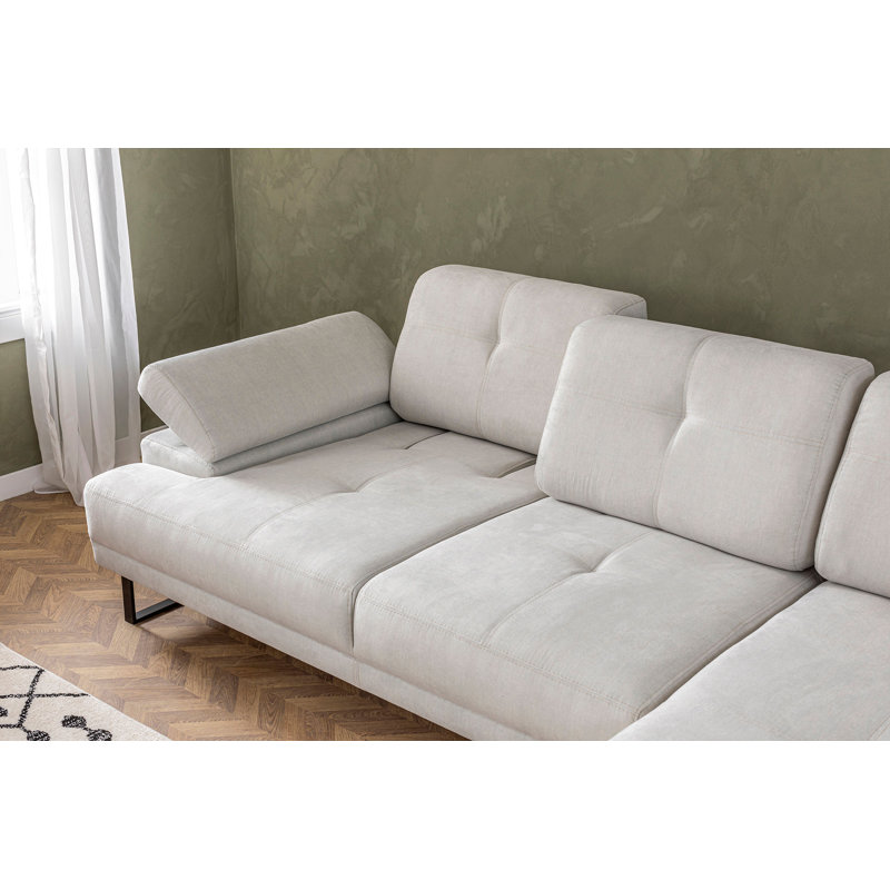 Simmerman 4 Seater Corner Sectional, Beige, Beige