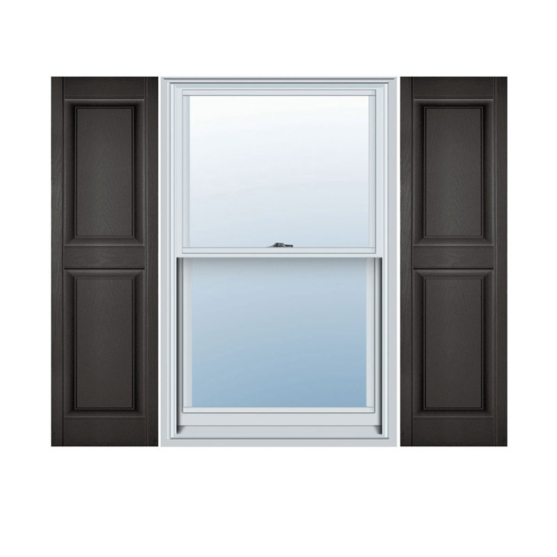 Vinyle à vie, panneaux sur mesure, volets surélevés, avec persiennes, Gris tuxedo, H 51 po x l 14,5 po x P 1 po