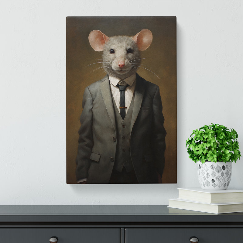 Mouse In A Suit - Print, 60cm H x 40cm W x 3cm D