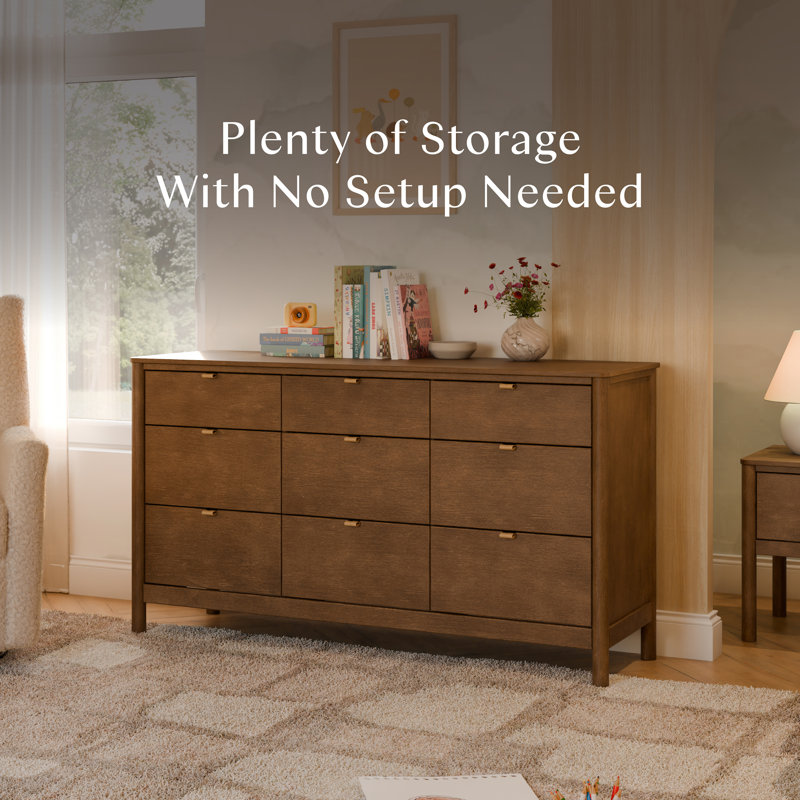 Bondi 9-Drawer Assembled Dresser, Natural Walnut