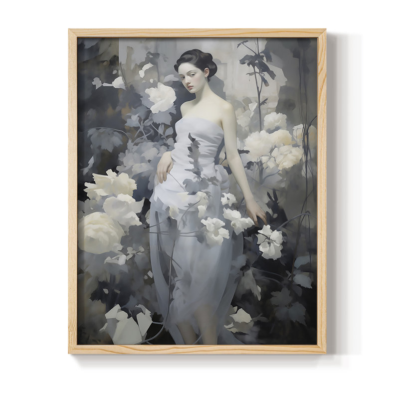 Reproduction encadrée WOMEN Series DLXIV - bois massif, H 15 po x l 12 po