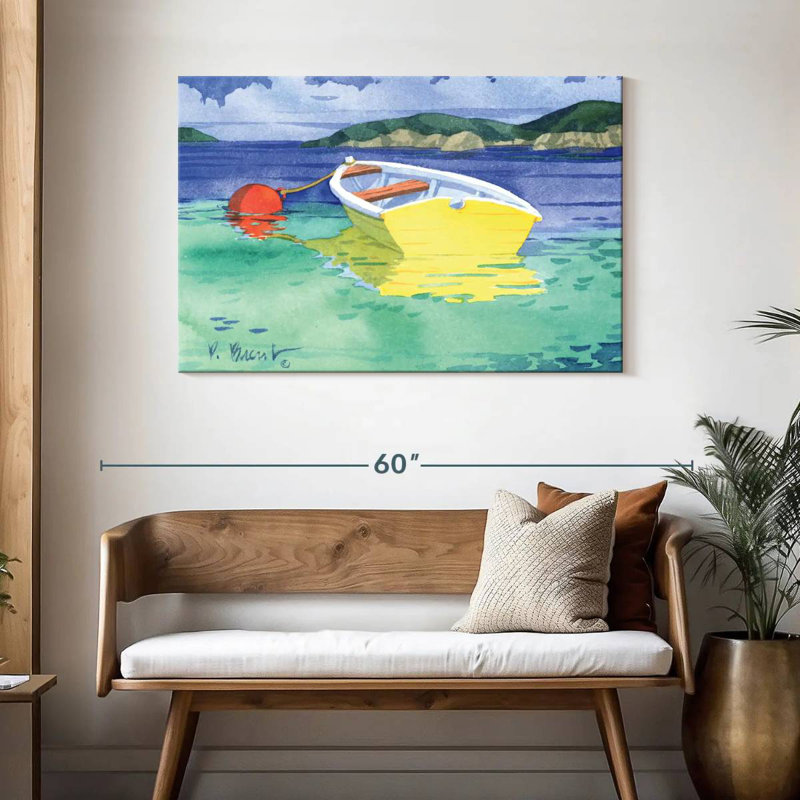 Mehar Yellow Rowboat, 30" H x 45" W
