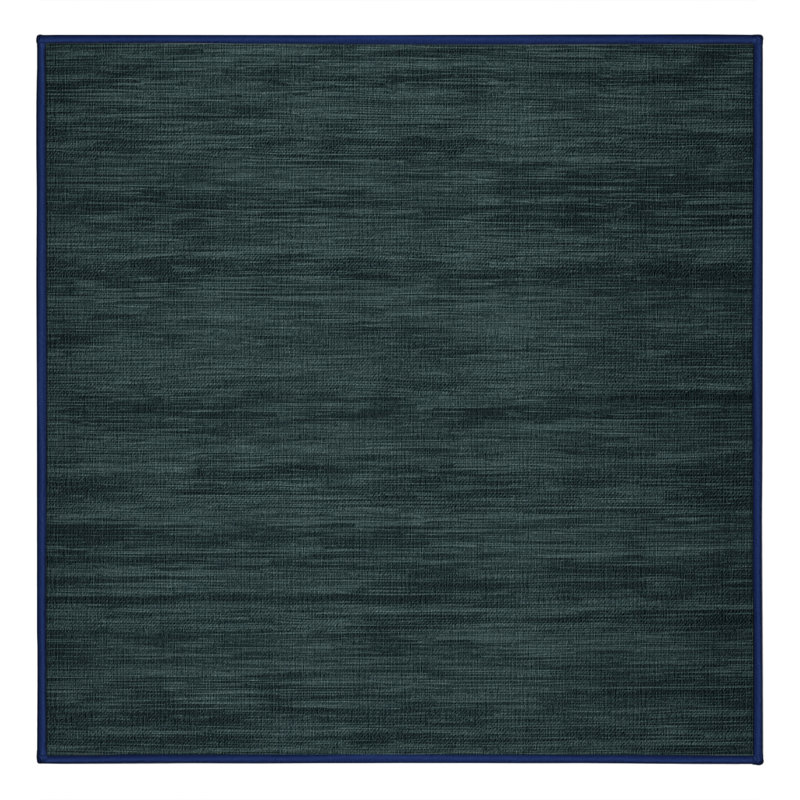 Tapis bleu uni lavable à la machine, Carré 6 pi