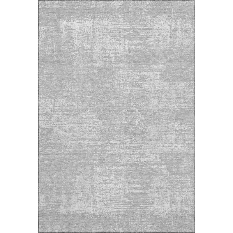 Premium Machine Washable Prisco Silver Rug, Rectangle 9' x 12'