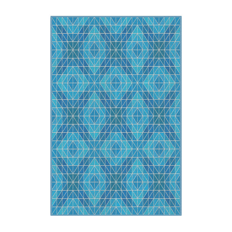 Tapis de zone bleue à motifs, Rectangle 5 pi x 7 pi