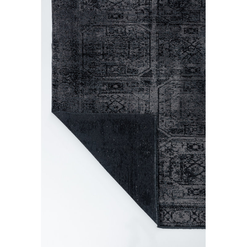 Rapture Black/Gray Oriental Luxury Area Rug, Rectangle 7'10" x 11'2"