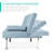 Latsia Modern Linen Convertible Futon Sofa Bed w/ Removable Armrests, Metal Legs, Cupholders-1547921044