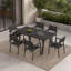 Ensemble repas d'extérieur 7 pièces Nika, en alliage d'aluminium, adapté aux rassemblements de patio-124583509-124583510