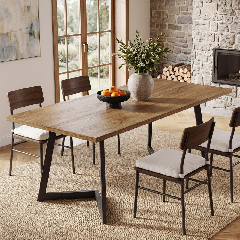 Metal Base Dining Table