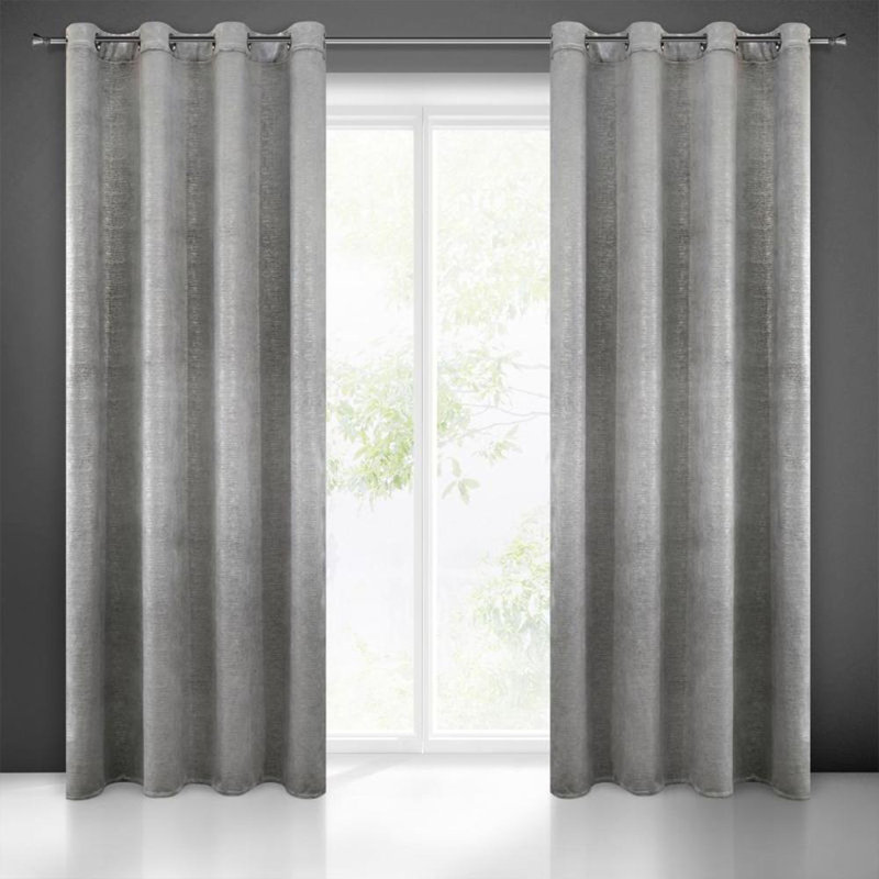 Mabel Eyelet Blackout Curtain, Graphite