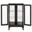 Vitrine avec portes en verre trempé, vitrine éclairée avec panneau arrière en miroir, armoire d'appoint-838239635