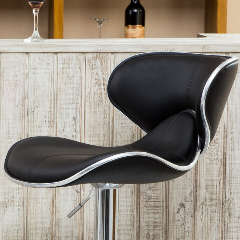 Leopoldo Swivel Upholstered Adjustable with Metal Frame, Black