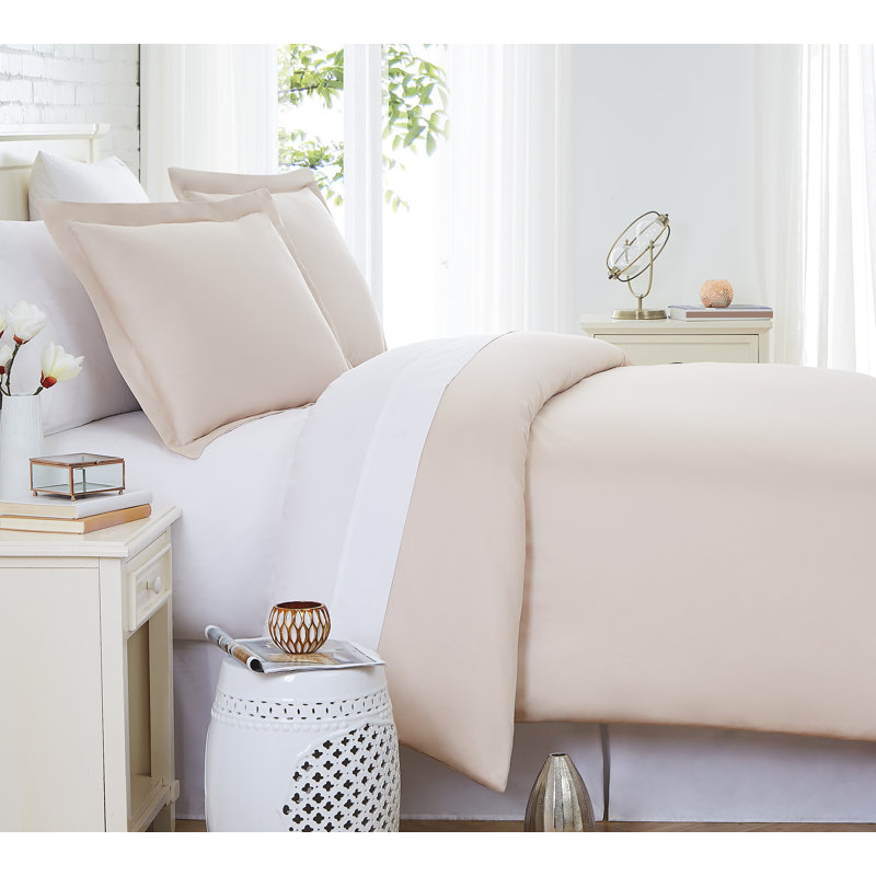 Classic Collection Cotton Duvet Cover Set, Twin Duvet Cover + 1 Standard Sham, Soft Sand