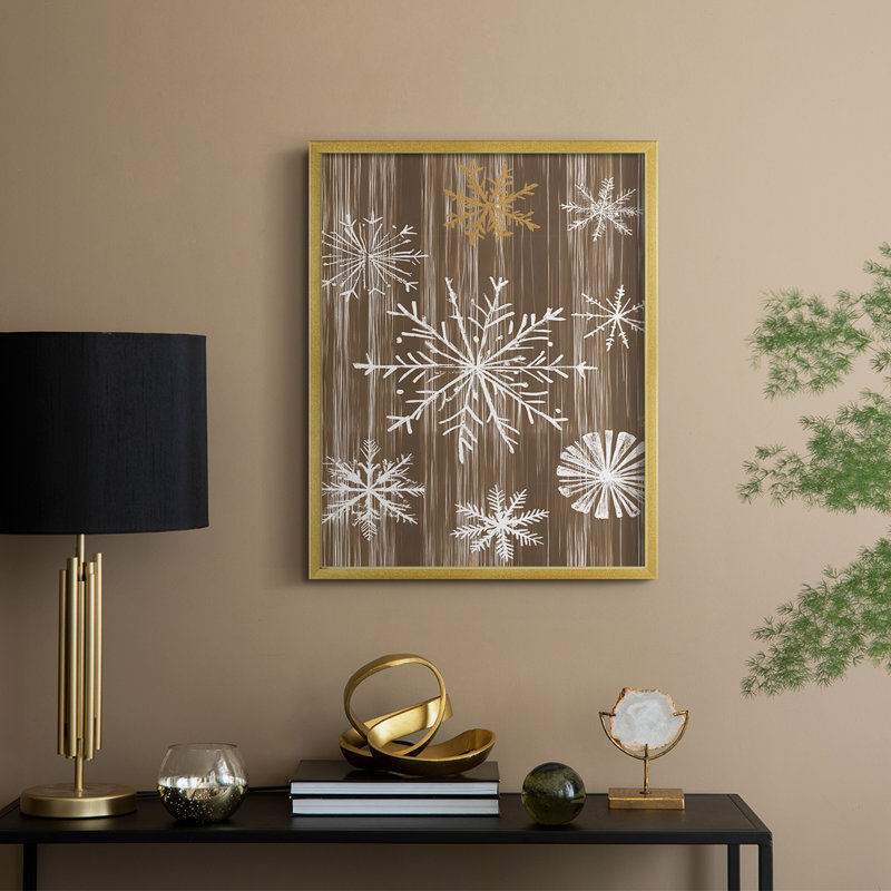 «Christmas Holiday Art LVI», reproduction encadrée - bois massif, H 15 po x l 12 po, Doré