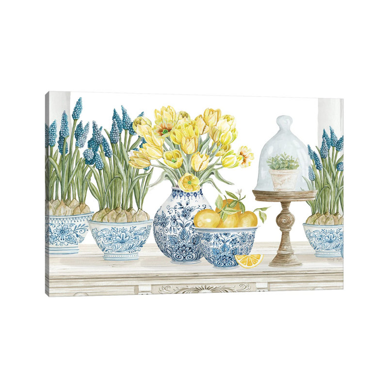 Fleurs printanières - Giclée sur toile tendue avec châssis, H 12 po x l 18 po