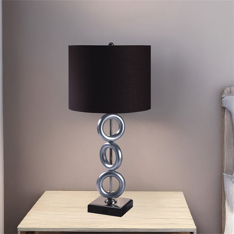 UNE PAIRE DE 3 ANS EN ARGENT 29 "AVEC LAMPE DE SORTIE DE TABLE (2PC / CTN)