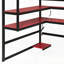Lit mezzanine en bois avec bureau intégré, rangement latéral, tablettes multiples et éclairage RVB pour une vie moderne-893848352-893848354