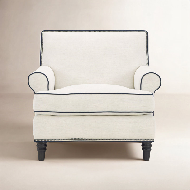 Simeon Upholstered Armchair, Nomad Snow Crypton®, Black, Bahama 31
