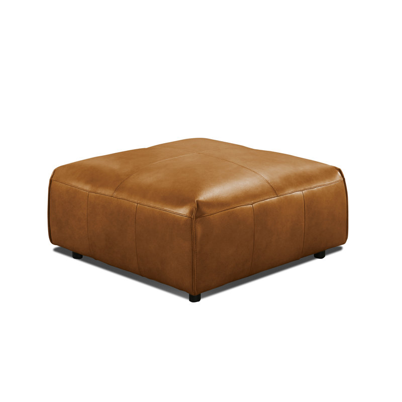 Repose-pieds en cuir Fernagh, Brown Genuine Leather