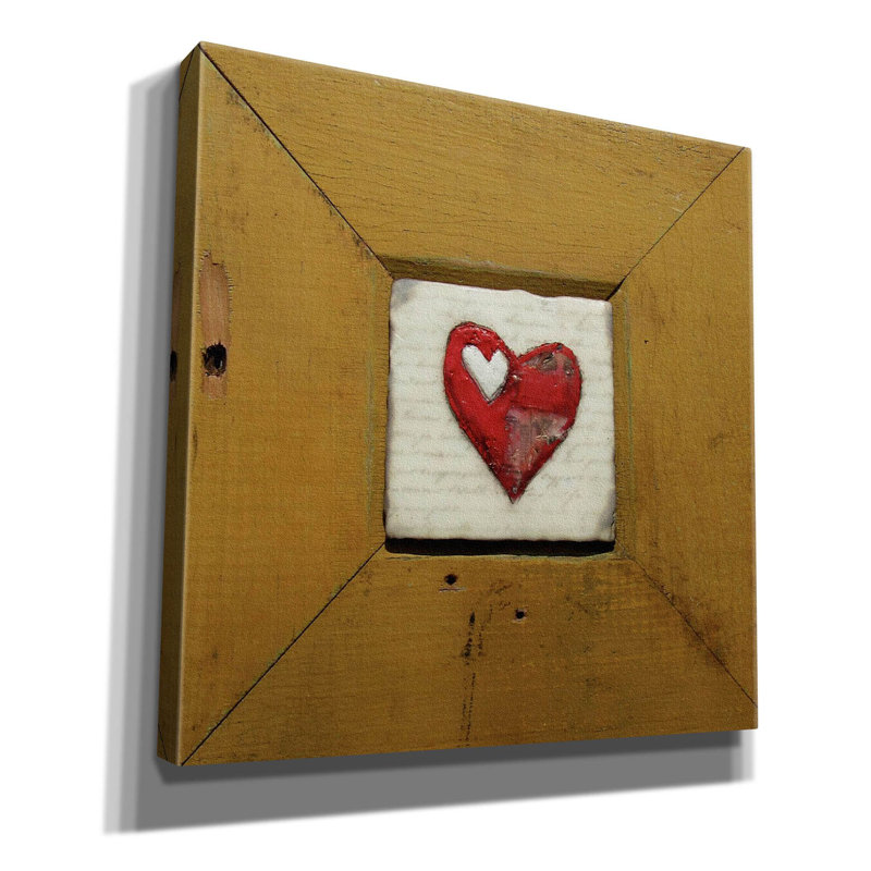 «Hearts Deisre Gold» par LovIsArt, art mural sur toile, H 12 po x l 12 po x P 0,75 po