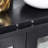 Black Lighted Glass Cabinet With Exquisite Craftsmanship For Pantry, Ideal Collectibles Display In Kitchen, Enchanting Illumination And Adjustable Shelves