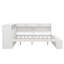 Full Size Daybed With Storage Cabinets And Shoe Cabinet, Wood Corner Bed With USB Ports-2059474462