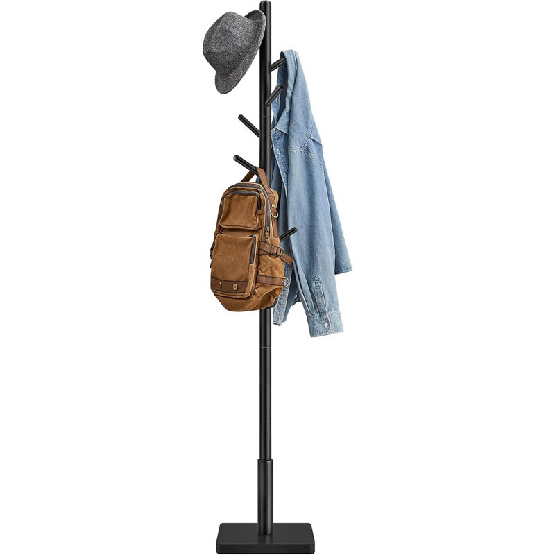 Freestanding 8 - Hook Coat Rack, Ink Black