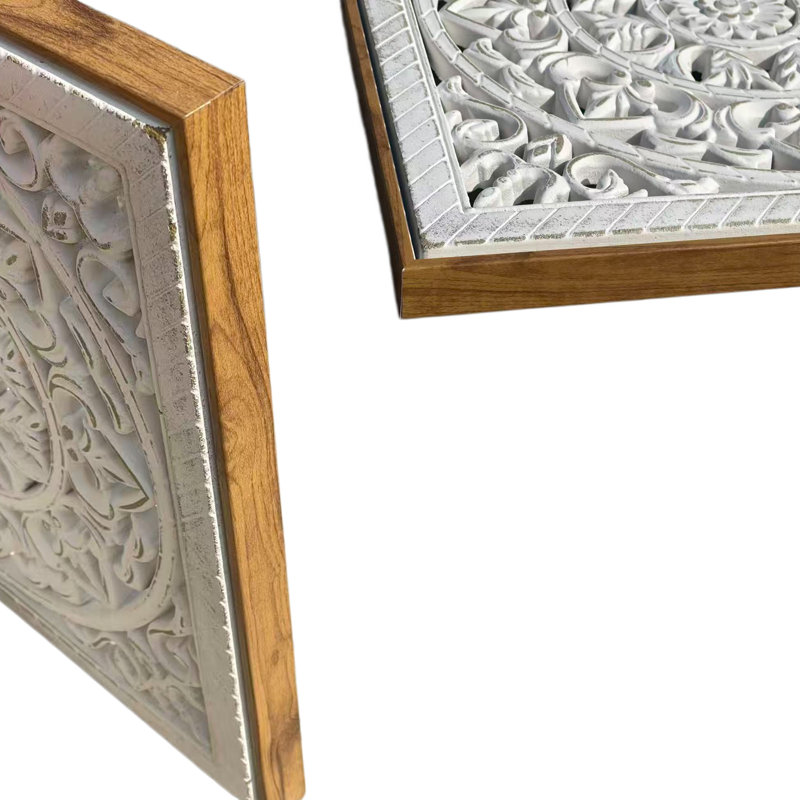 Paquet de 2 panneaux muraux français en bois sculpté 3D