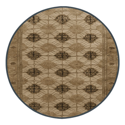 Tapis art déco brun lavable à la machine