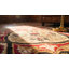 Ivory Cream Color European Floral Design Antique English Needlepoint Carpet