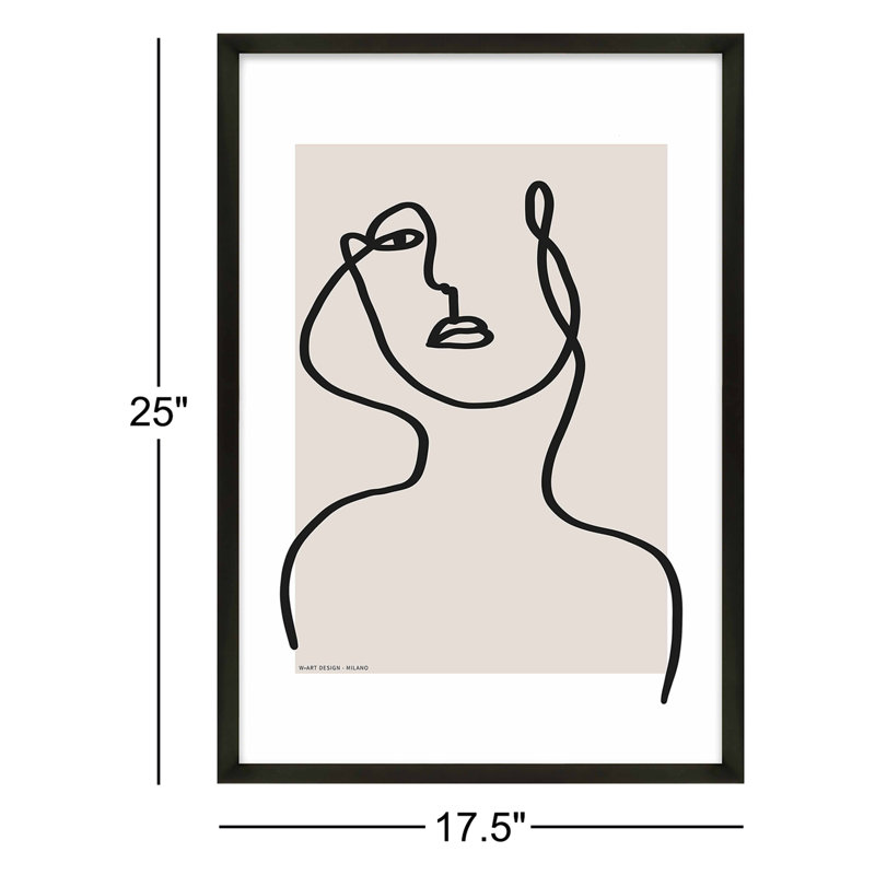 «Figure and Form 3» par Romina Gadler - Art mural encadré, H 25 po x l 17,5 po x P 1,25 po, Papier avec cadre noir