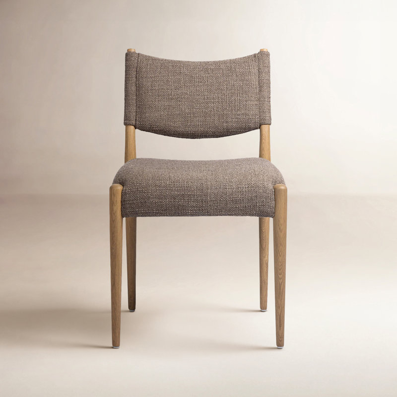 Tara Yokum Armless Dining Chair, Saxon Mink, Natural Oak