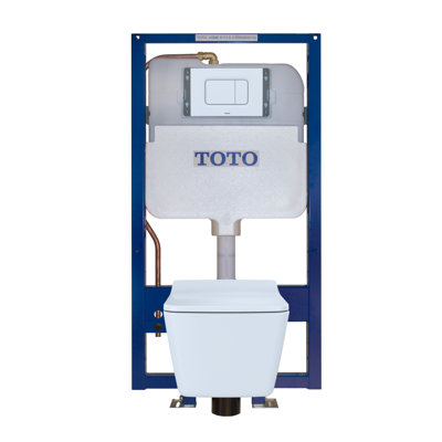 Toilette suspendue TOTO® SP de forme carrée et réservoir à double chasse DuoFit® In-Wall 1,28 et 0,9 GPF avec alimentation en cuivre