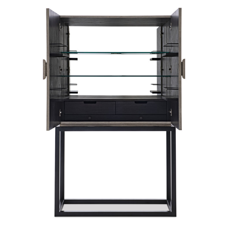 Maitland Smith Solid Wood Bar Cabinet