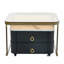 Table d'appoint empilable avec plateau en grain de marbre ultrabrillant (ensemble de 2)