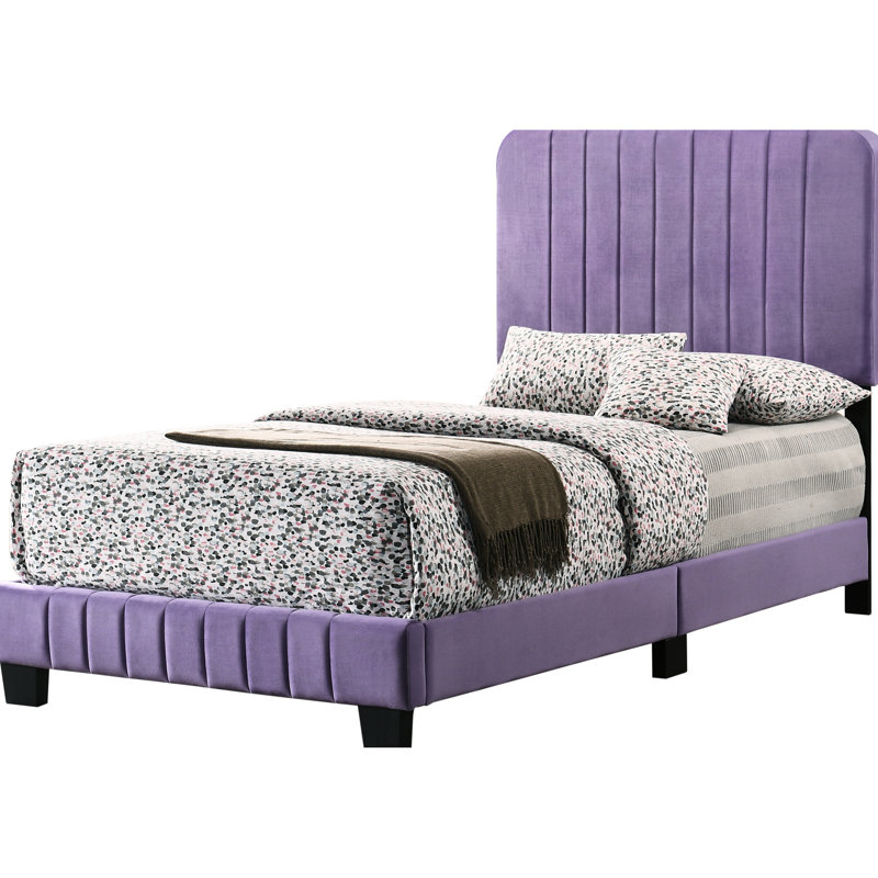 Lit mauve moderne et vif moderne - construction pour un sommeil apaisant, s'adapte au style de la chambre à coucher, assemblage requis avec un cadre solide et élégant, assure un bon besoin