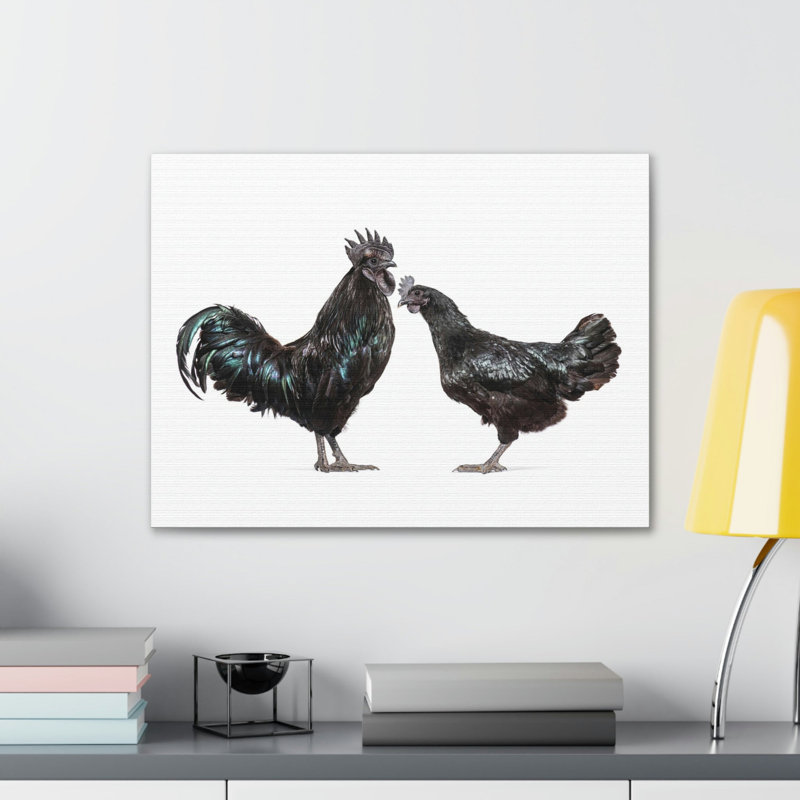 «Chicken Couple Chicken Troop», reproduction d'art mural, H 12 po x l 18 po