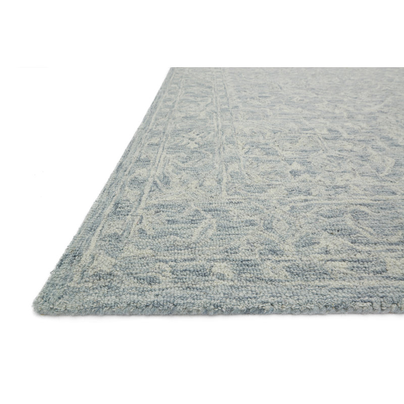 Tapis en laine crocheté à la main Darryl, Rectangle 3 pi 6 po x 5 pi 6 po