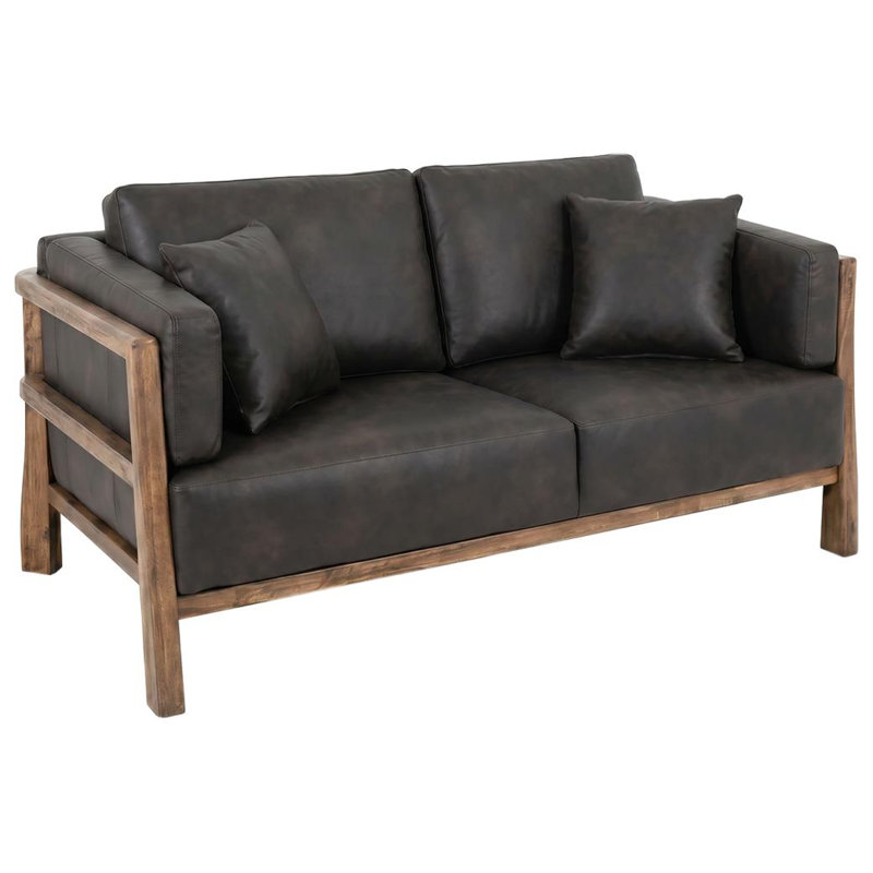 Causeuse rembourrée Gebhard, Black faux leather