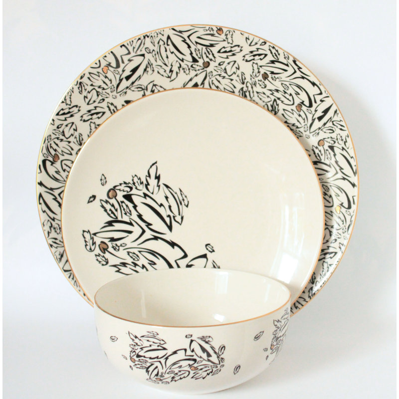 Janell Piece Porcelain China Dinnerware Set - Service for 4