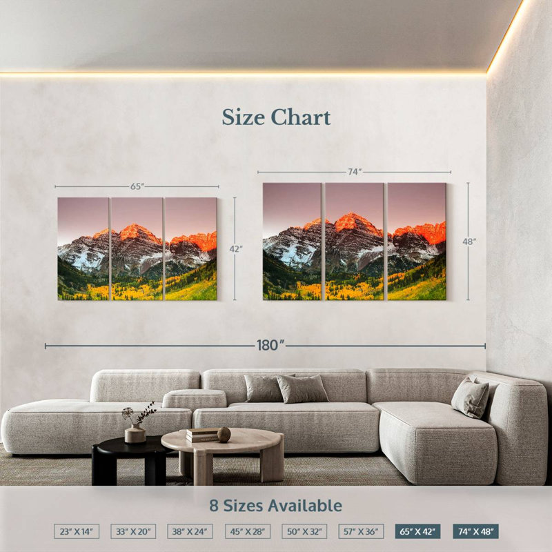 Alvord Maroon Bells Peak Sunrise, 42" H x 65" W