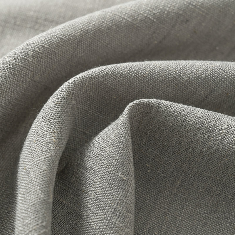 Paire de rideaux semi-transparents avec œillets Draycott, Lin gris, L 52 po x L 90 po
