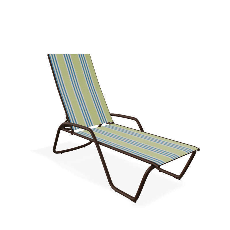 Outdoor Rust-Resistant Metal Chaise Lounge, Textured Kona, Limelite